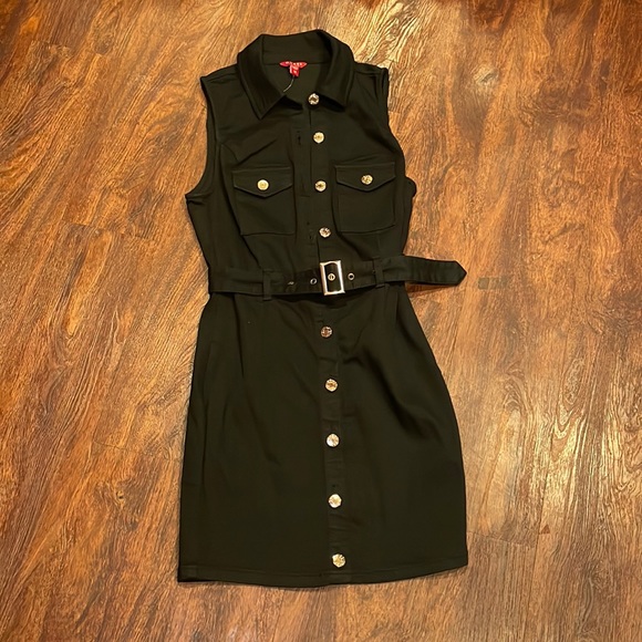 Guess Dresses & Skirts - Womens Black Denim Button Up Mini Dress
